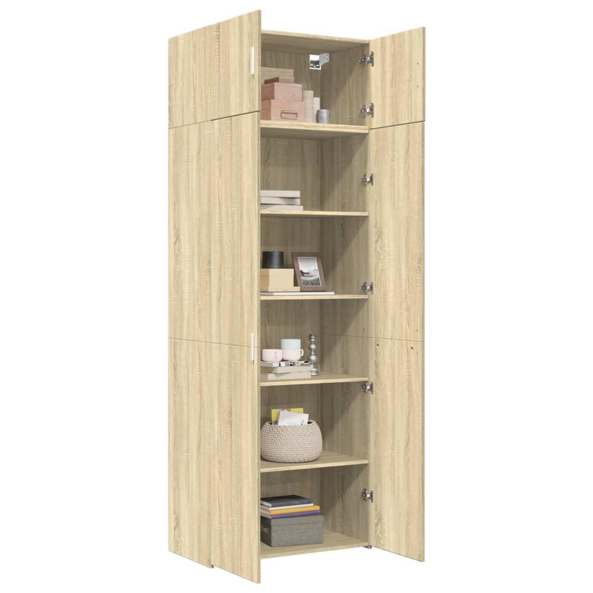 Voir la diapositive 3 : VIDAXL Armoire de rangement chene sonoma 80x42,5x225 cm