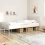 VIDAXL Cadre de lit metal avec tete de lit/pied de lit blanc 160x200cm