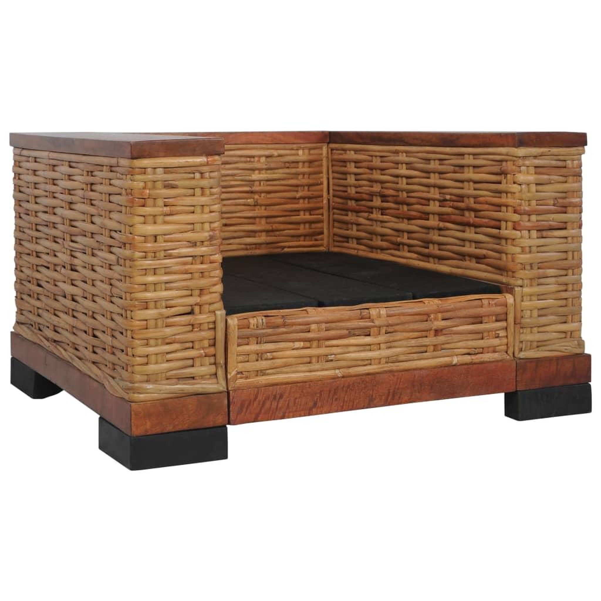Voir la diapositive 5 : VIDAXL Fauteuil avec coussins Marron Rotin naturel