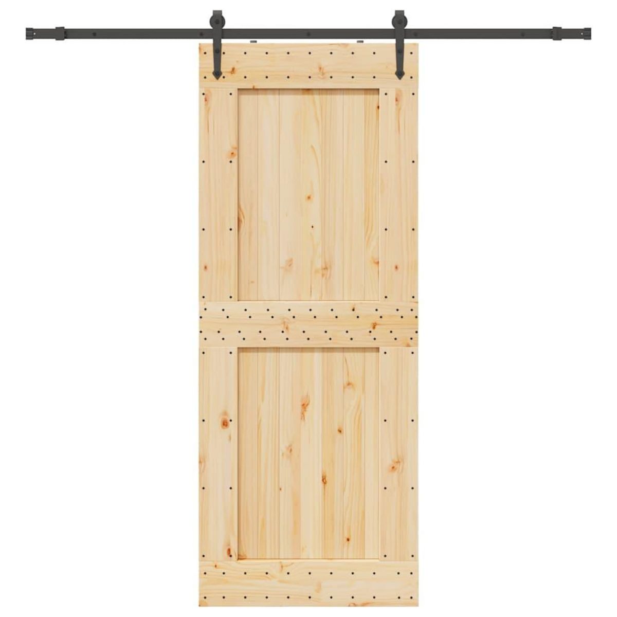 VIDAXL Porte coulissante et kit de quincaillerie 90x210 cm pin massif