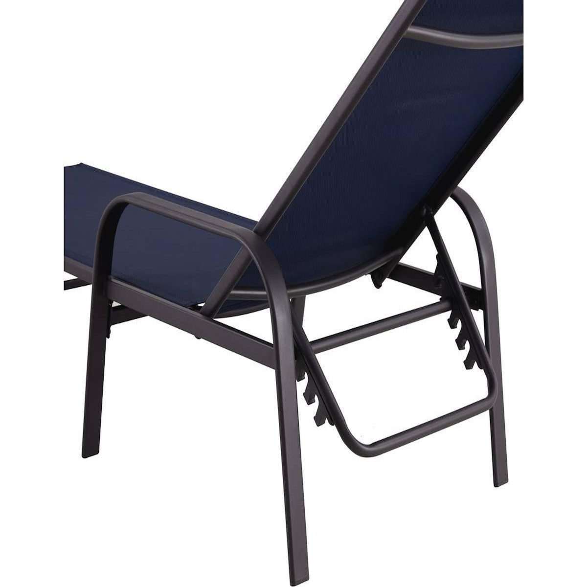 Habitat et Jardin Lot de 2 Bains de soleil en métal avec accoudoirs  Farniente  - Bleu nuit