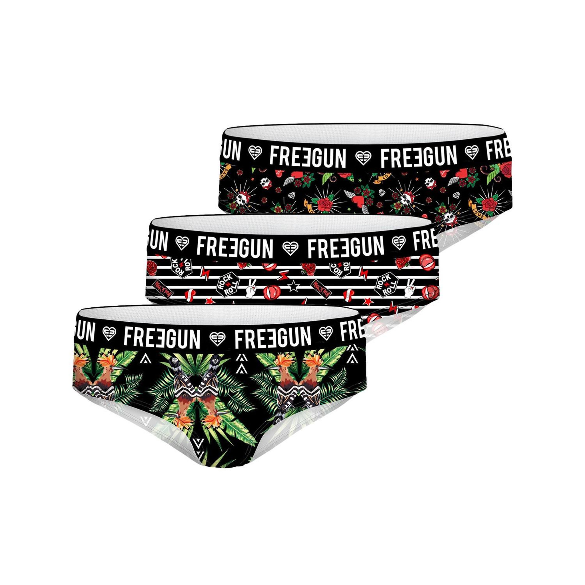 Voir la diapositive 2 : FREEGUN Pack surprise de 3 boxers microfibre femme