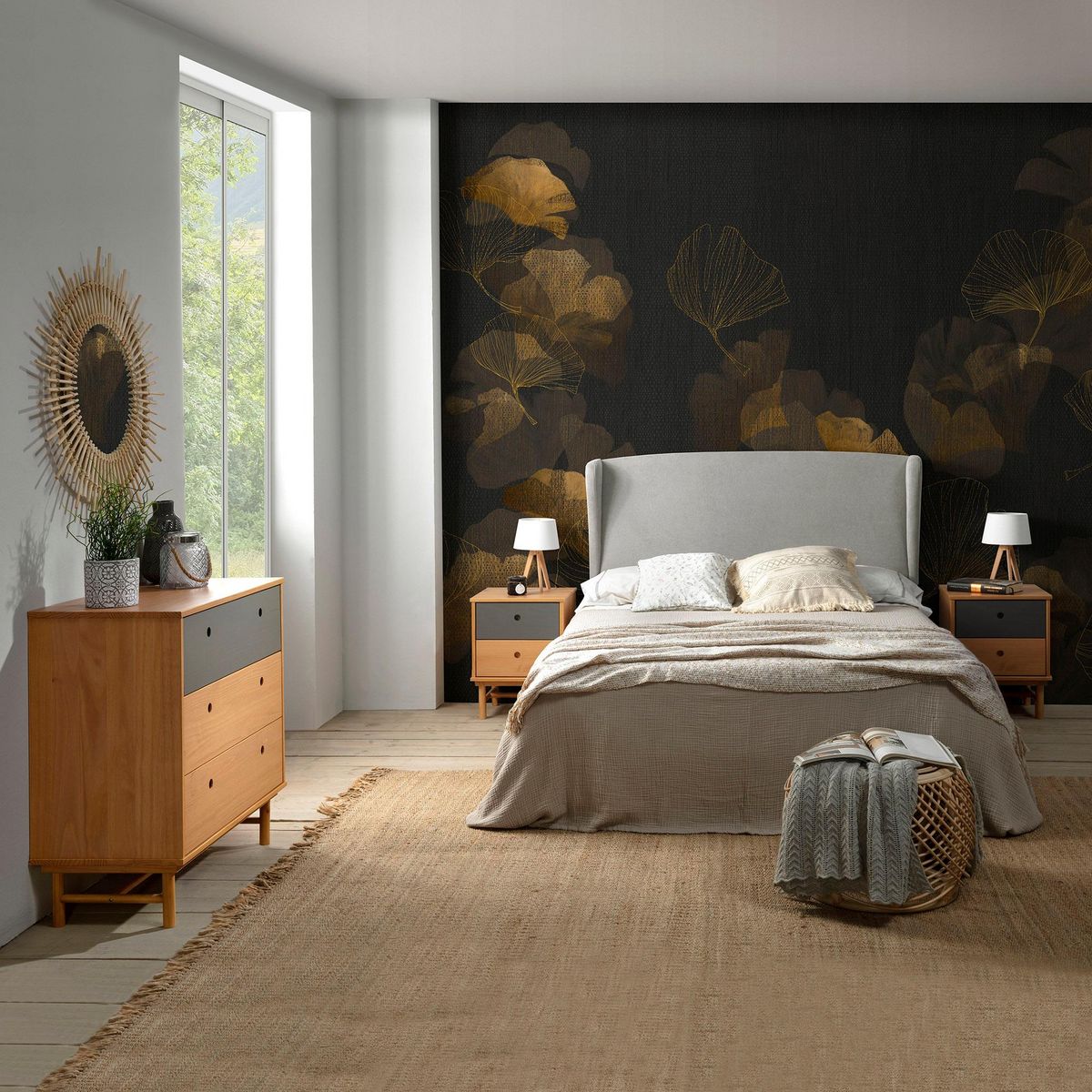 MARCKONFORT Tête de lit tapissée Munich Oreiller 140x60 cm Couleur Grise