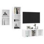 Voir la diapositive 3 : VIDAXL Ensemble de meubles TV 3 pcs Blanc brillant Bois d'ingenierie