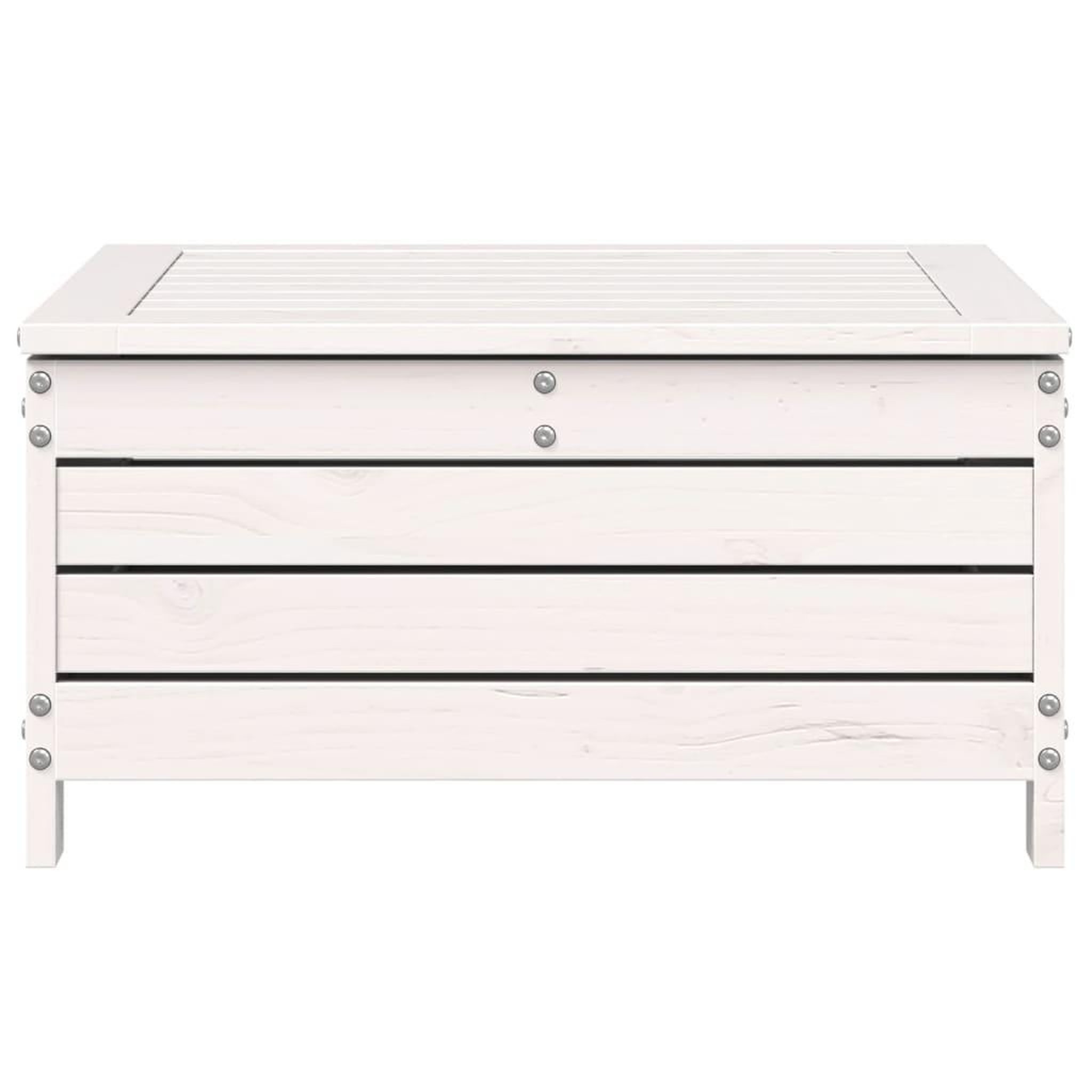 Voir la diapositive 4 : VIDAXL Repose-pied de jardin blanc 62x63,5x32 cm bois de pin massif