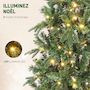 Voir la diapositive 4 : HOMCOM Sapin de Noël artificiel LED x 300 blanc chaud 8 modes H.210 cm 826 branches support vert