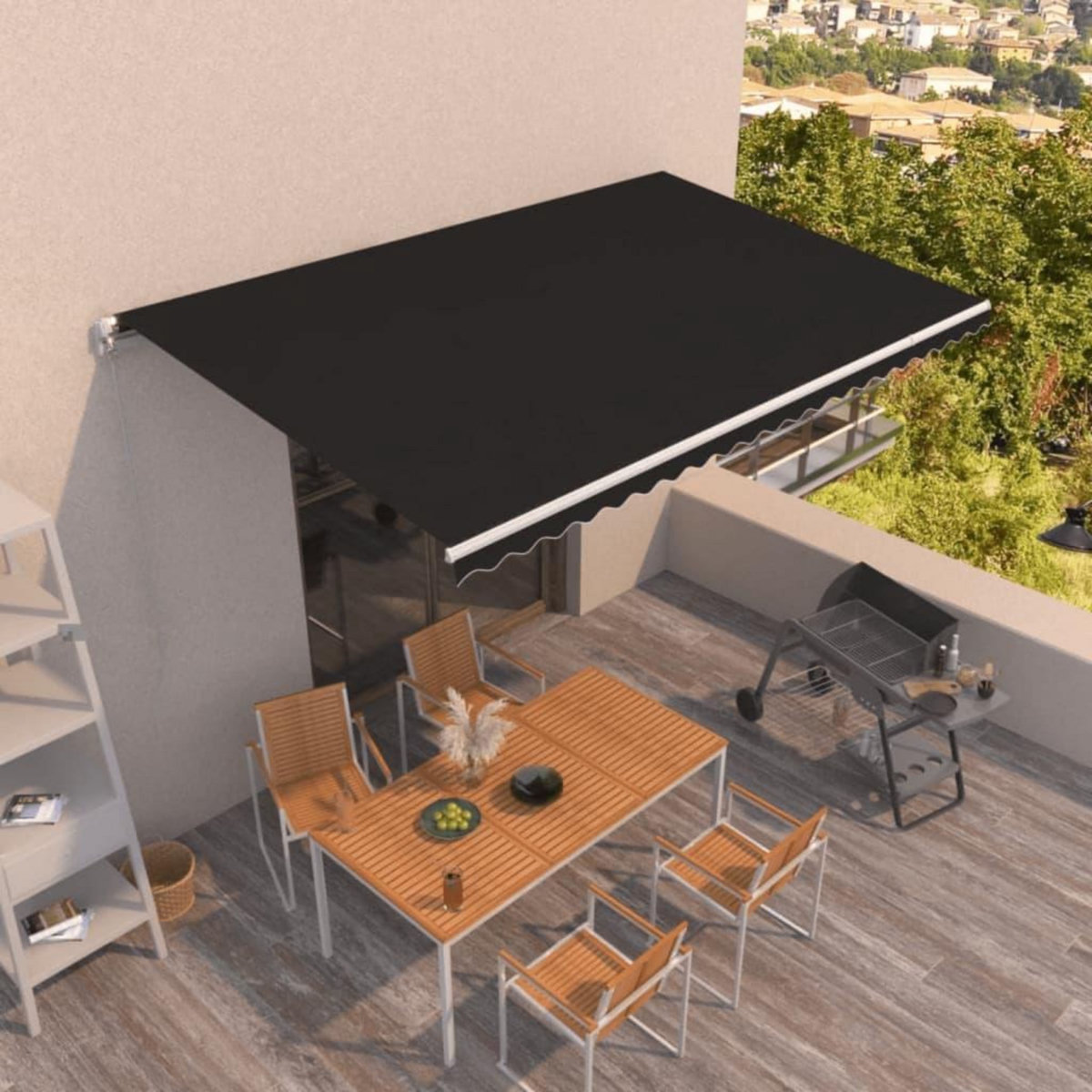 VIDAXL Auvent manuel retractable 500x350 cm Anthracite