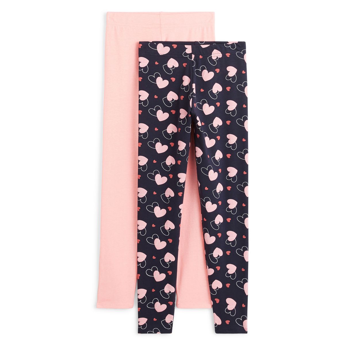 INEXTENSO Lot de 2 leggings coeurs fille