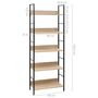 Voir la diapositive 6 : VIDAXL Bibliotheque a 5 niveaux chene 60x27,6x158,5 cm bois ingenierie