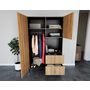 Voir la diapositive 3 : BEST MOBILIER Felicia - armoire - effet bois et noir - 120x200 cm