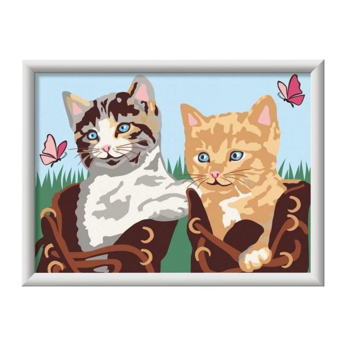 RAVENSBURGER CreArt Kids 18x24cm, Numéro d'Art, Chatons et Chaussures, Kit de peinture par numéros Numéro d'Art, Des 7 ans, 25528, Ravensb
