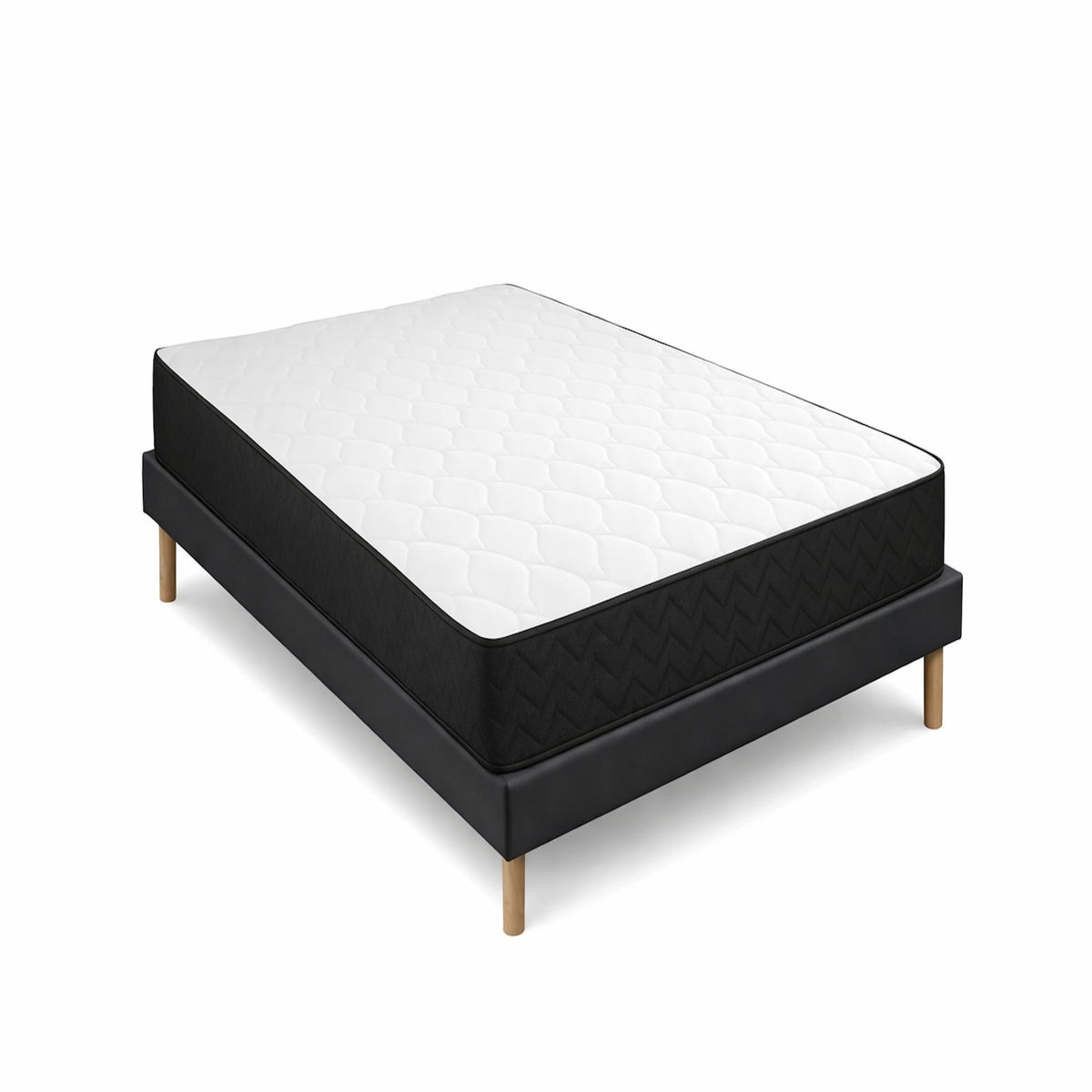 KING OF DREAMS Ensemble Sommier Tapissier et Matelas Latex Accueil Moelleux