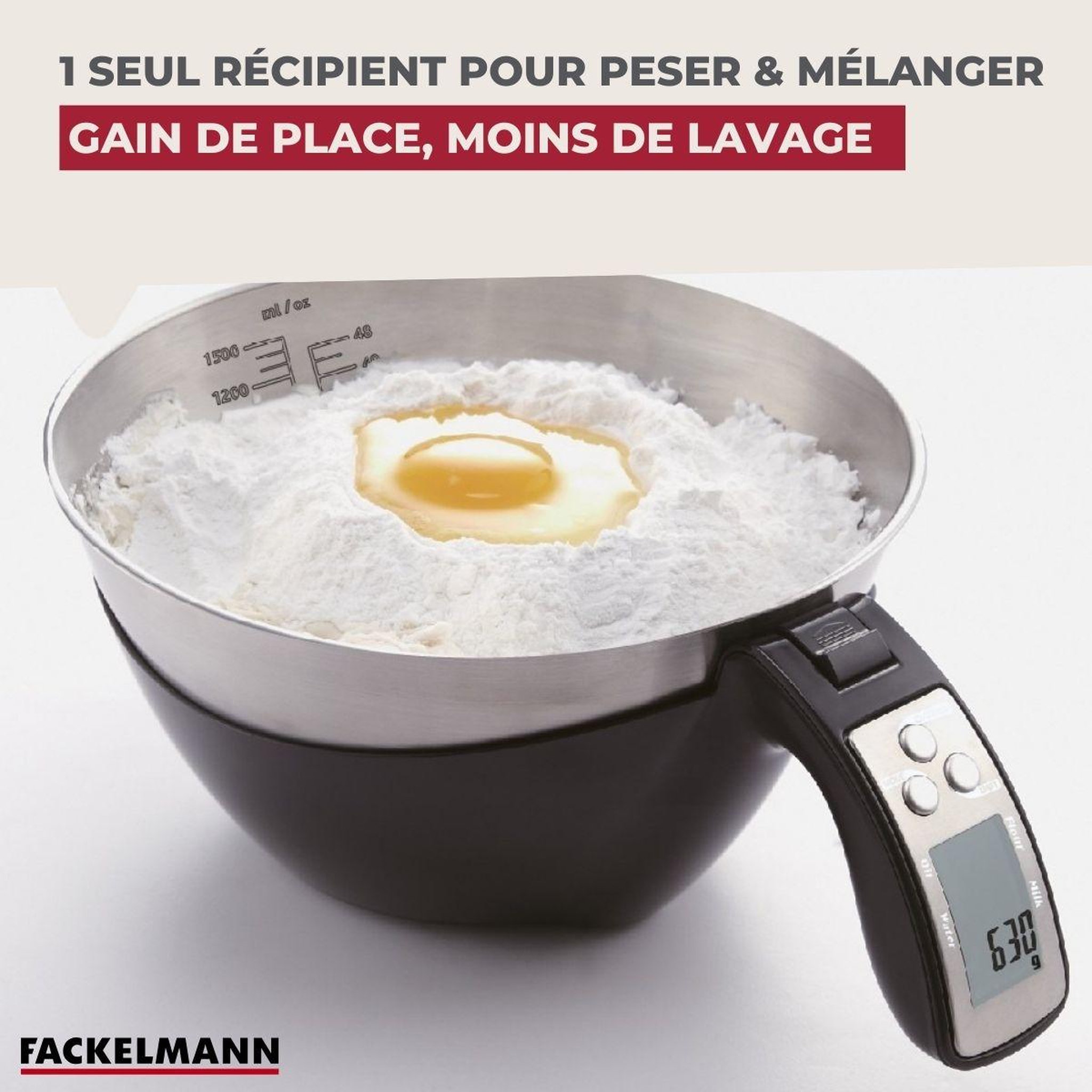 Voir la diapositive 5 : Fackelmann Balance de cuisine avec bol inox détachable fackelmann