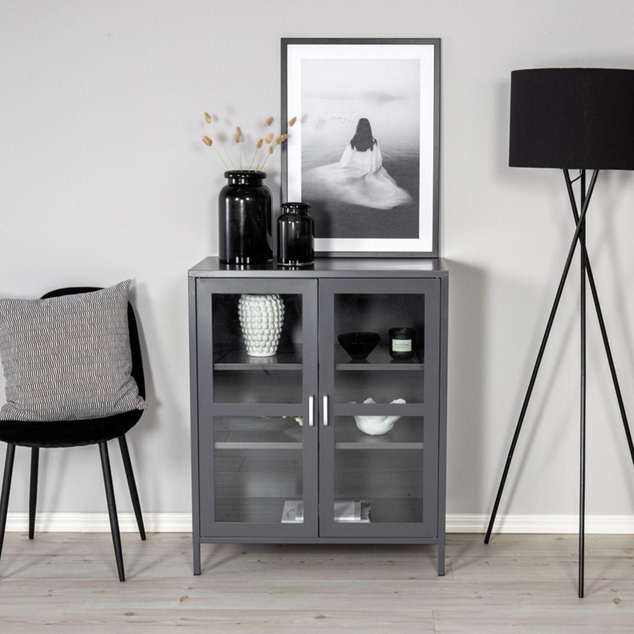 Voir la diapositive 4 : Paris Prix Vitrine 2 Portes  Acero  97cm Gris Clair
