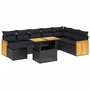 Voir la diapositive 2 : VIDAXL Salon de jardin 9 pcs avec coussins noir resine tressee