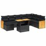 Voir la diapositive 2 : VIDAXL Salon de jardin 9 pcs avec coussins noir resine tressee