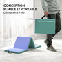 Voir la diapositive 5 : HOMCOM Tapis de gymnastique pliable portable, tapis de sport épais en 4 parties avec poignées de transport, pour yoga, fitness, étirement, 180 x 60 x 5 cm, vert et violet