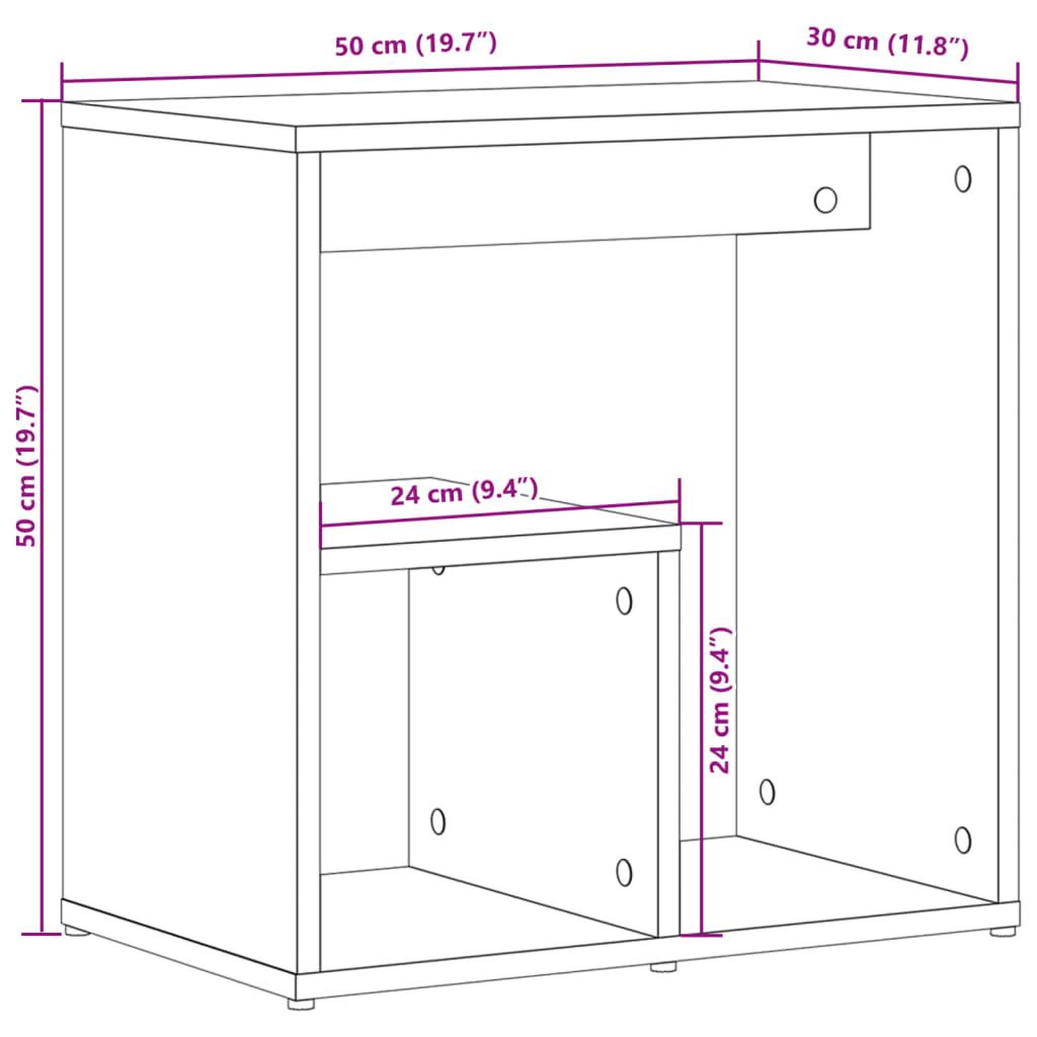 Voir la diapositive 6 : VIDAXL Tables d'appoint 2 pcs gris beton 50x30x50 cm bois d'ingenierie