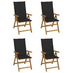 VIDAXL Chaises inclinables de jardin lot de 4 et coussins Bois acacia