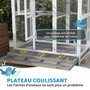 Voir la diapositive 6 : PAWHUT Cage oiseau grande taille - volière à oiseaux dim. 112 x 68 x 154 cm - nombreux accessoires - métal bois blanc gris noir