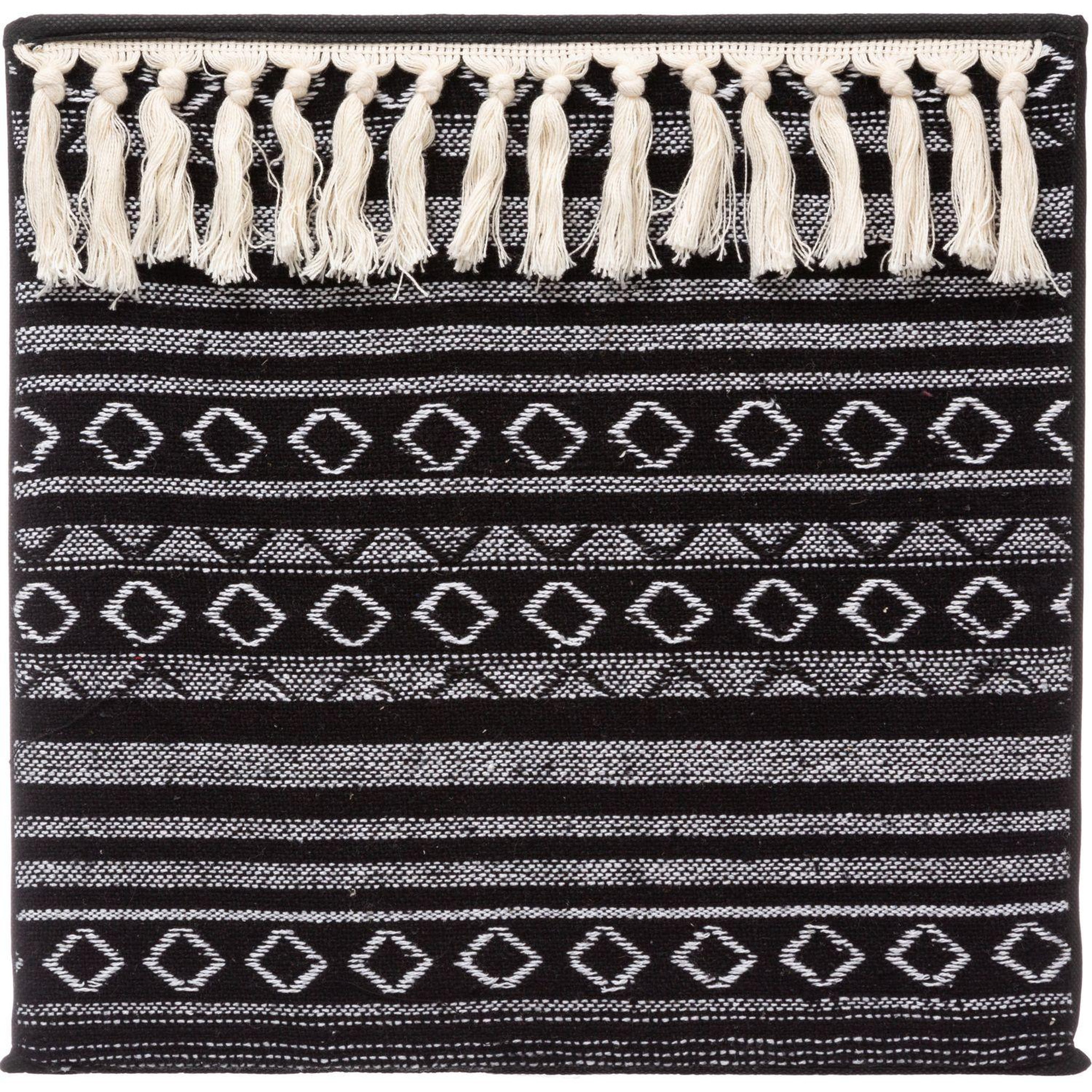 Voir la diapositive 2 : FIVE Boîte de rangement design ethnique Mix n' modul - L. 31 x l. 31 cm - Noir