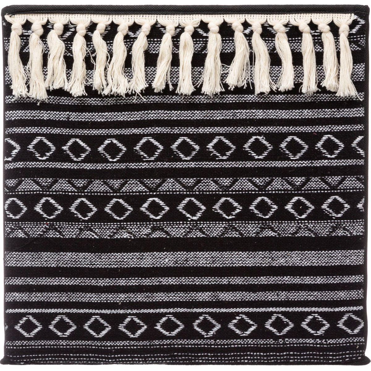 FIVE Boîte de rangement design ethnique Mix n' modul - L. 31 x l. 31 cm - Noir