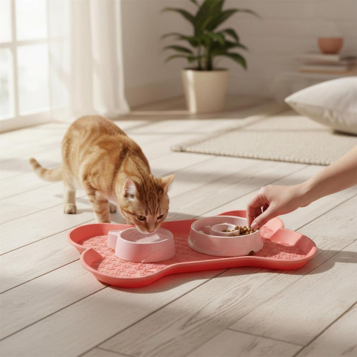 Paris Prix Tapis Antidérapant Gamelle  Os  58cm Rose