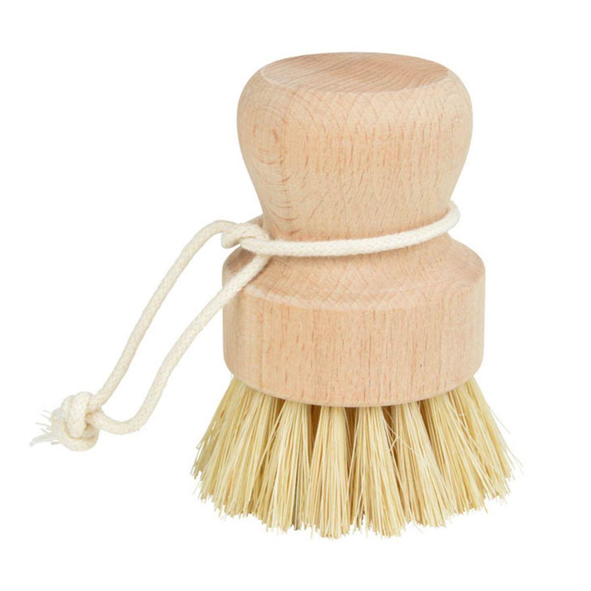 HOMEA Brosse à vaisselle ronde en bois  vintage  6cm naturel