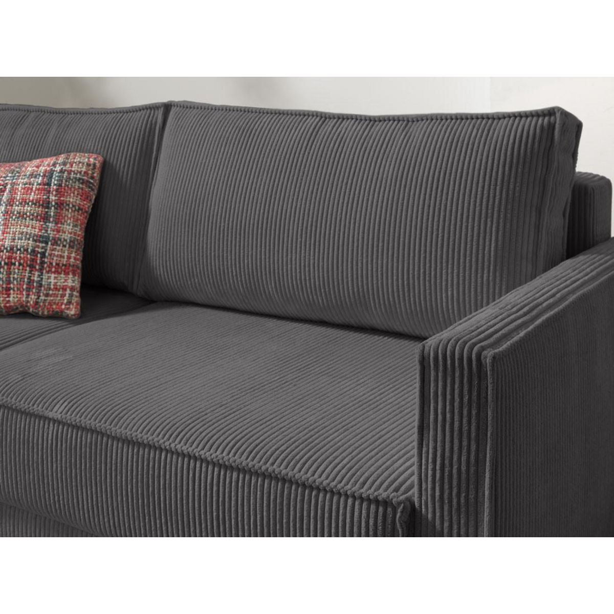 LISA DESIGN Charlie - canapé 3 places convertible avec coffre - en velours côtelé