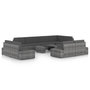 Voir la diapositive 1 : VIDAXL Salon de jardin 10 pcs avec coussins Gris Resine tressee