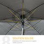 Voir la diapositive 4 : OUTSUNNY Parasol inclinable octogonal  Ø 1,8 x 2,09H m acier époxy polyester 160 g/m² anti-UV50+ gris