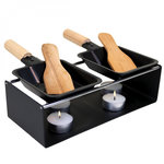 LINXOR Appareil à raclette à la bougie en métal, spatules et bougies incluses - 2 personnes