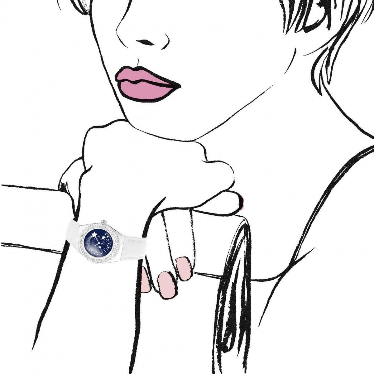 SC CRYSTAL Montre Alysson étoiles à mouvement tournant SC Crystal ornée de Cristaux scintillants