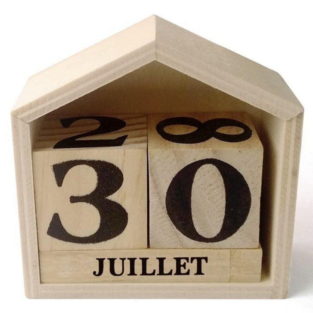 Graine créative Calendrier perpétuel en bois maisonnette - 7,3 x 8 x 3,4 cm