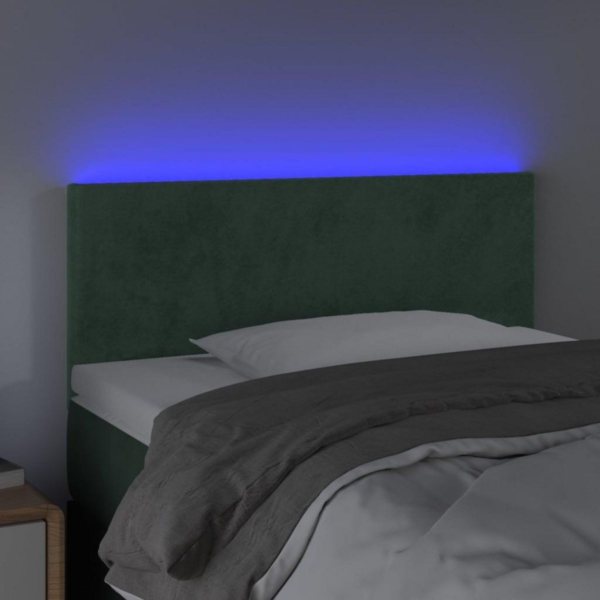 VIDAXL Tete de lit a LED Vert fonce 80x5x78/88 cm Velours