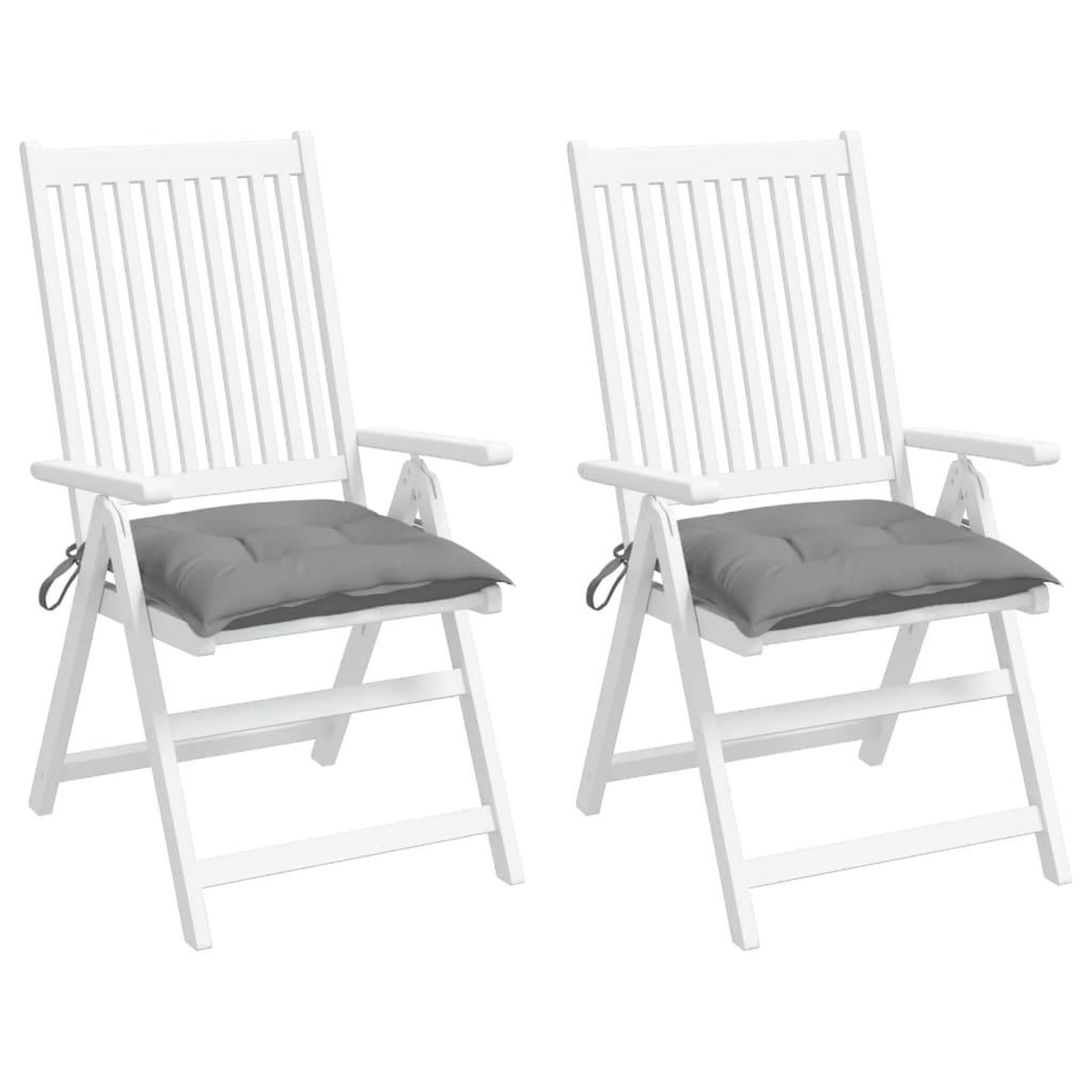 Voir la diapositive 4 : VIDAXL Coussins de chaise lot de 2 gris 50x50x7 cm tissu oxford
