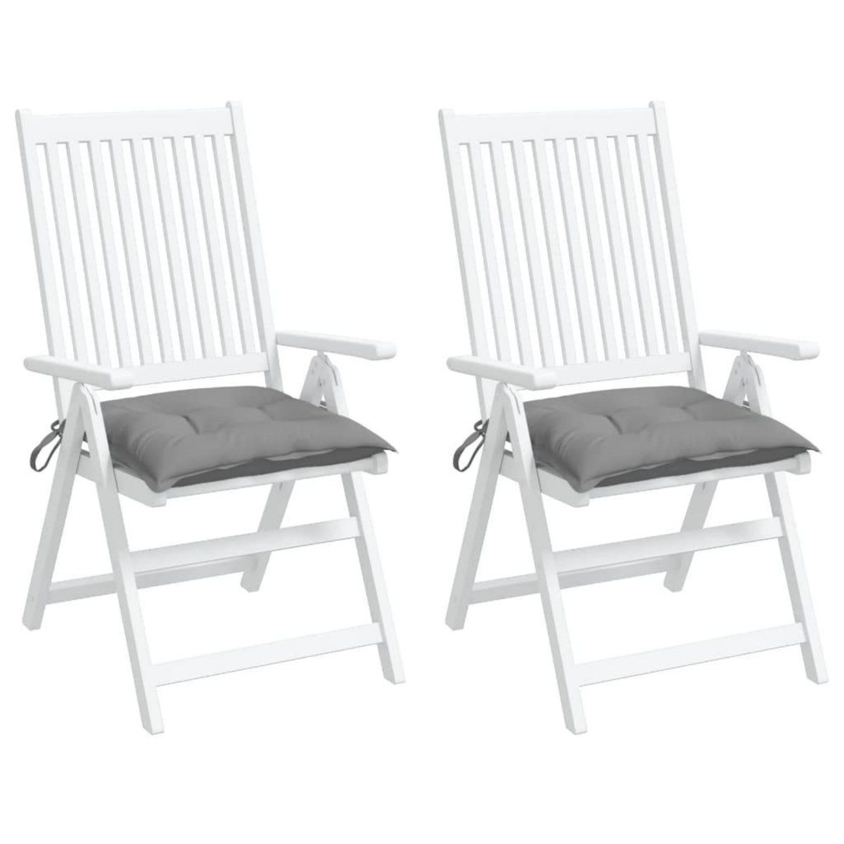 VIDAXL Coussins de chaise lot de 2 gris 50x50x7 cm tissu oxford