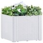 VIDAXL Lit sureleve de jardin avec systeme d'arrosage Blanc 43x43x33cm
