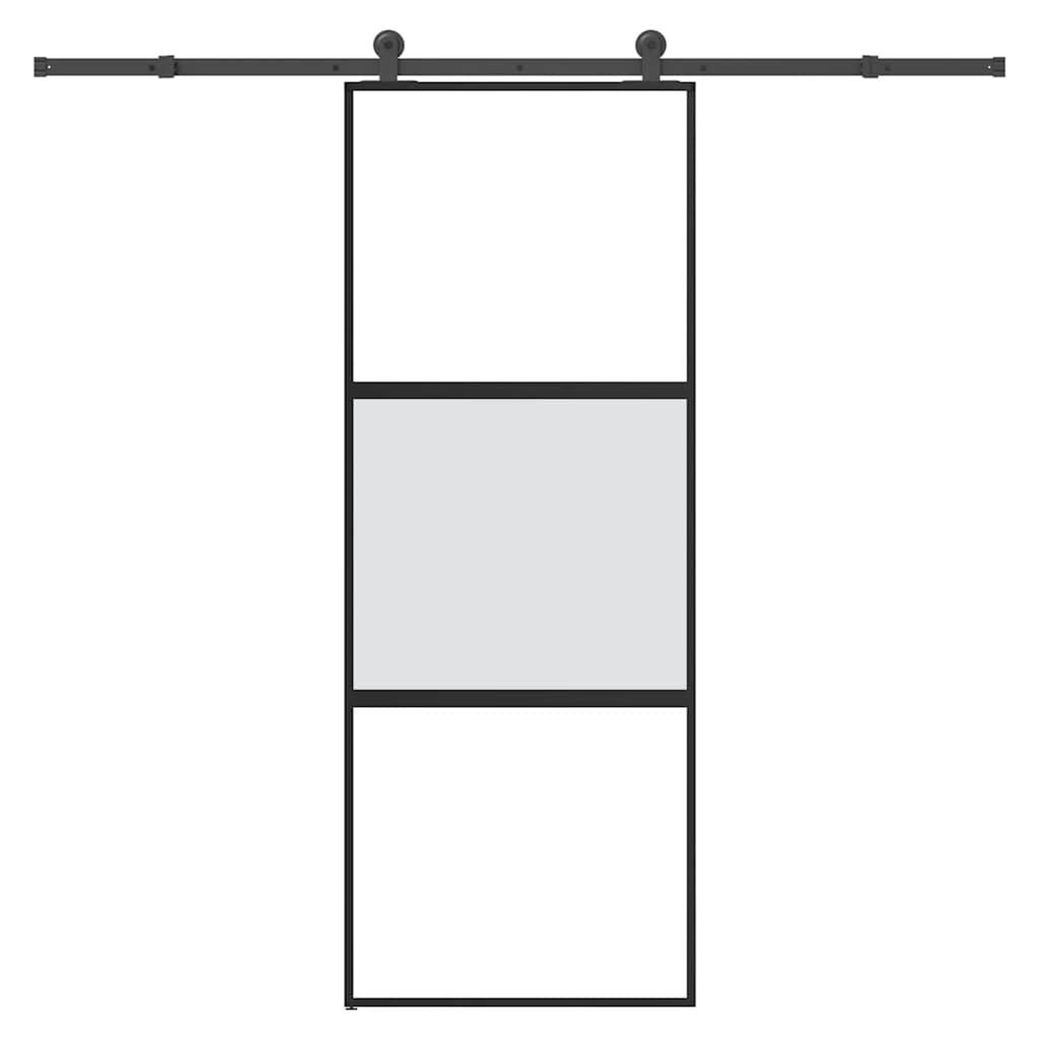 VIDAXL Porte coulissante kit de quincaillerie trempe verre aluminium