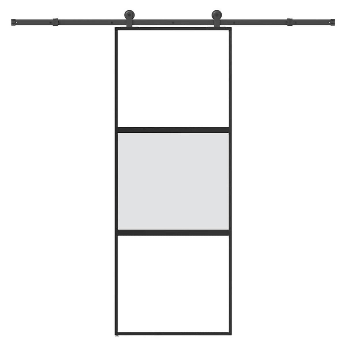 VIDAXL Porte coulissante kit de quincaillerie trempe verre aluminium