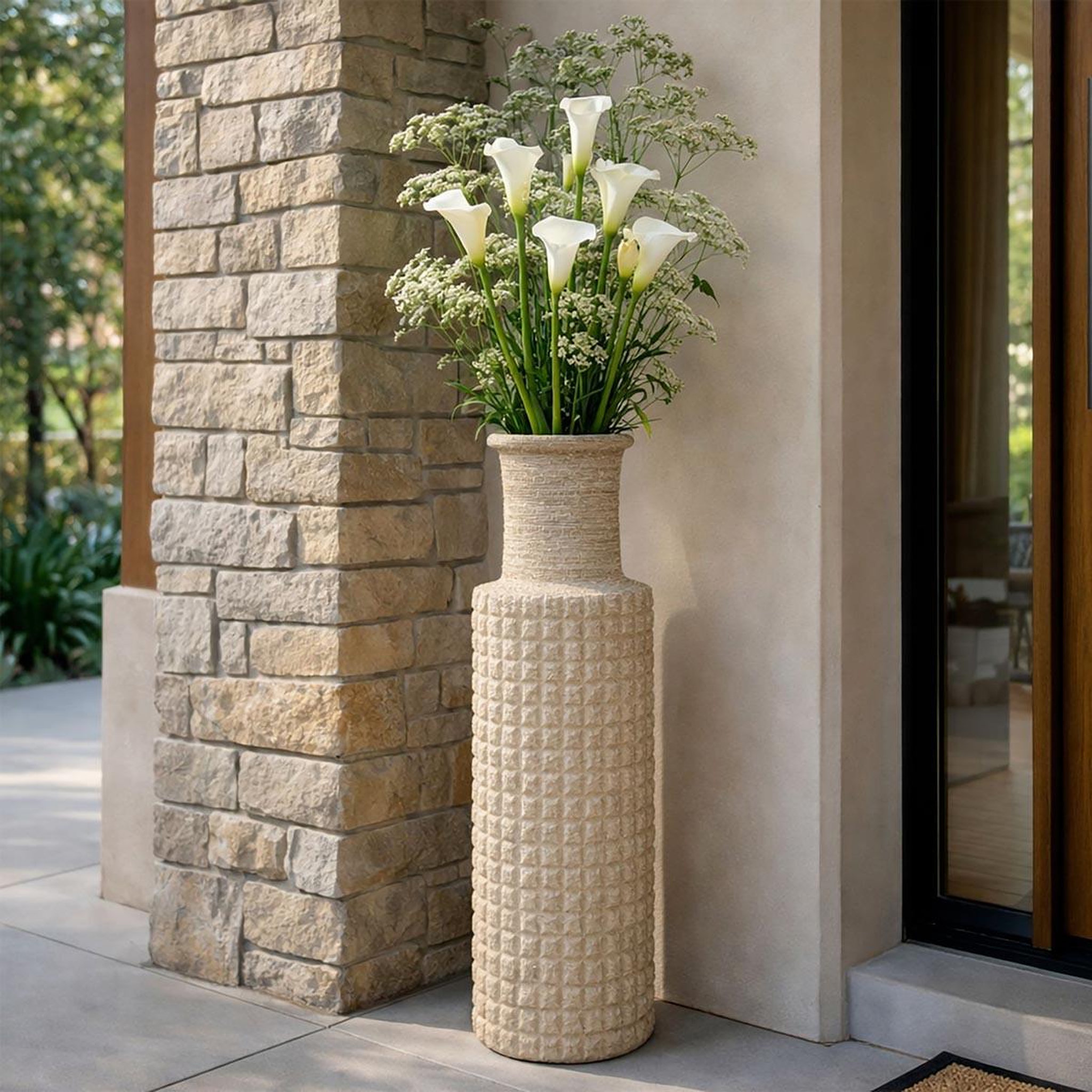 Voir la diapositive 5 : Paris Prix Vase design effet sable  sand  97cm beige