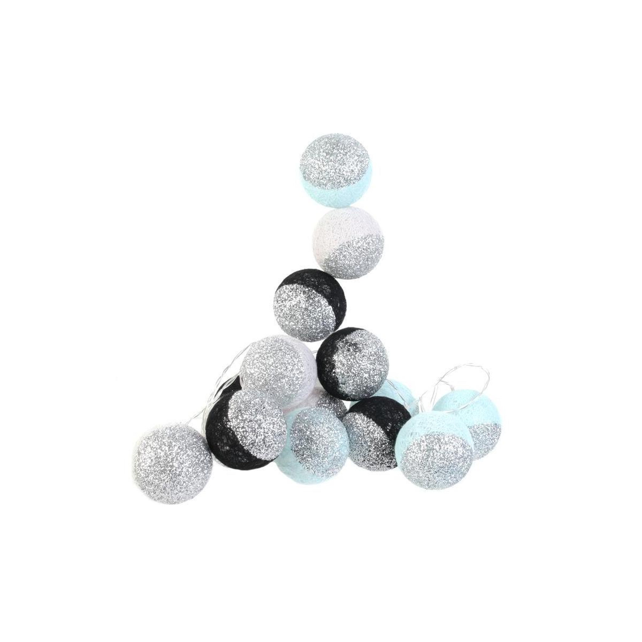 The Home Deco Factory Guirlande lumineuse à led  16 boules  300cm noir