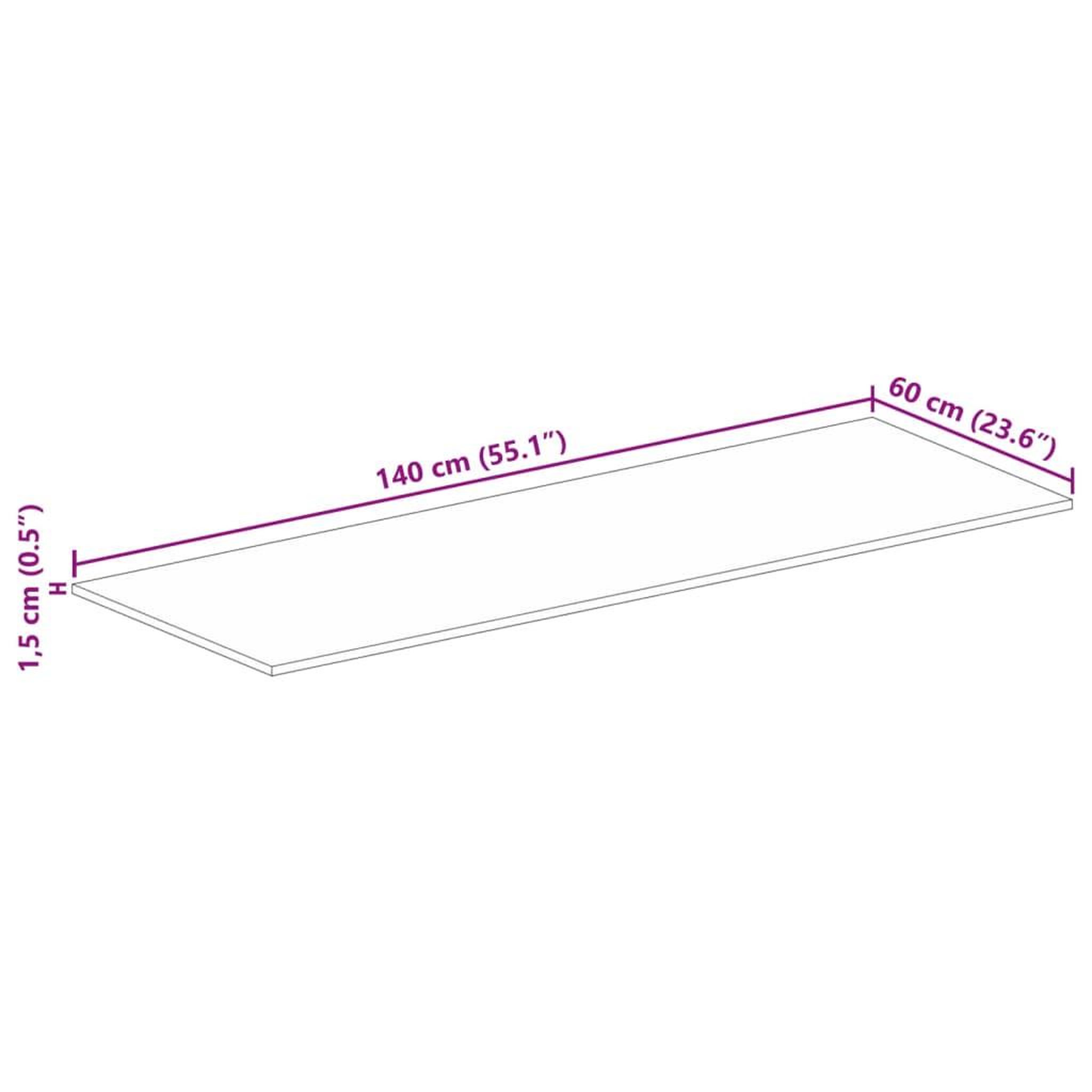 Voir la diapositive 6 : VIDAXL Dessus de table 140x60x1,5cm rectangulaire bois massif recupere