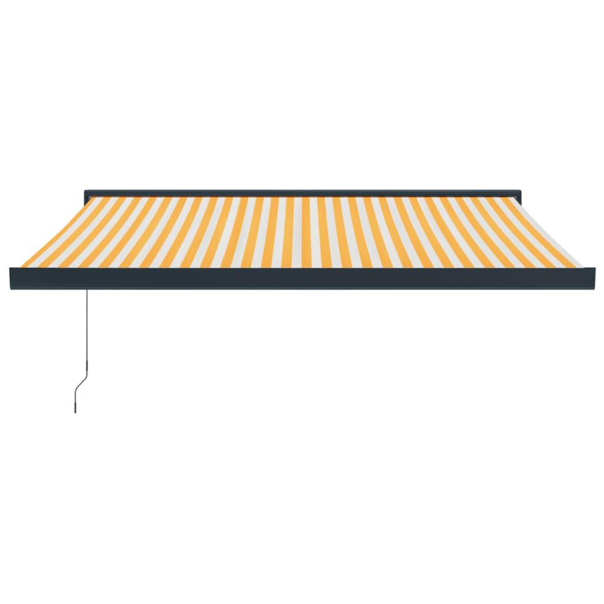 Voir la diapositive 3 : VIDAXL Auvent retractable jaune et blanc 3x2,5 m tissu et aluminium