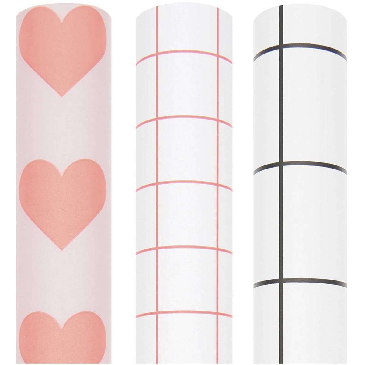 RICO DESIGN 3 papiers cadeaux coeurs et carreaux 2 m