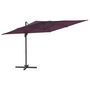 Voir la diapositive 2 : VIDAXL Parasol cantilever a LED Rouge Bordeaux 400x300 cm