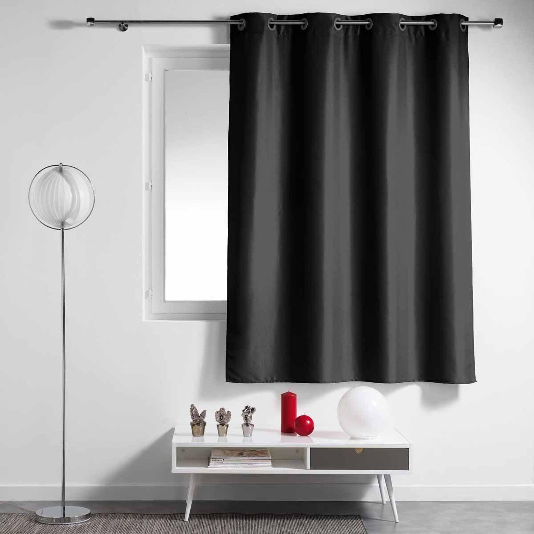 Douceur d'Intérieur Rideau à œillets  essentiel  140x180cm noir