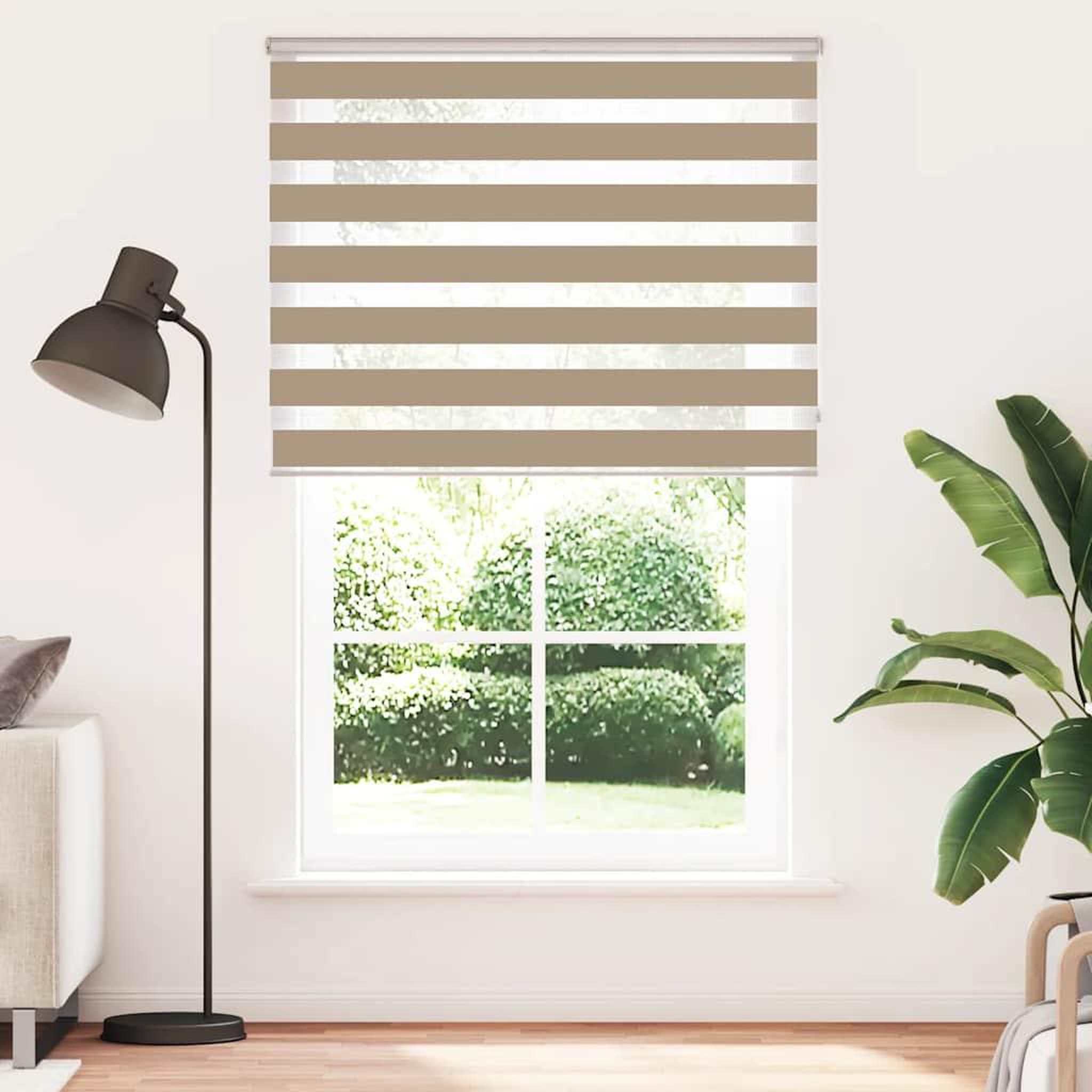 Voir la diapositive 2 : VIDAXL Store zebre marron sable largeur du tissu 140,9cm polyester