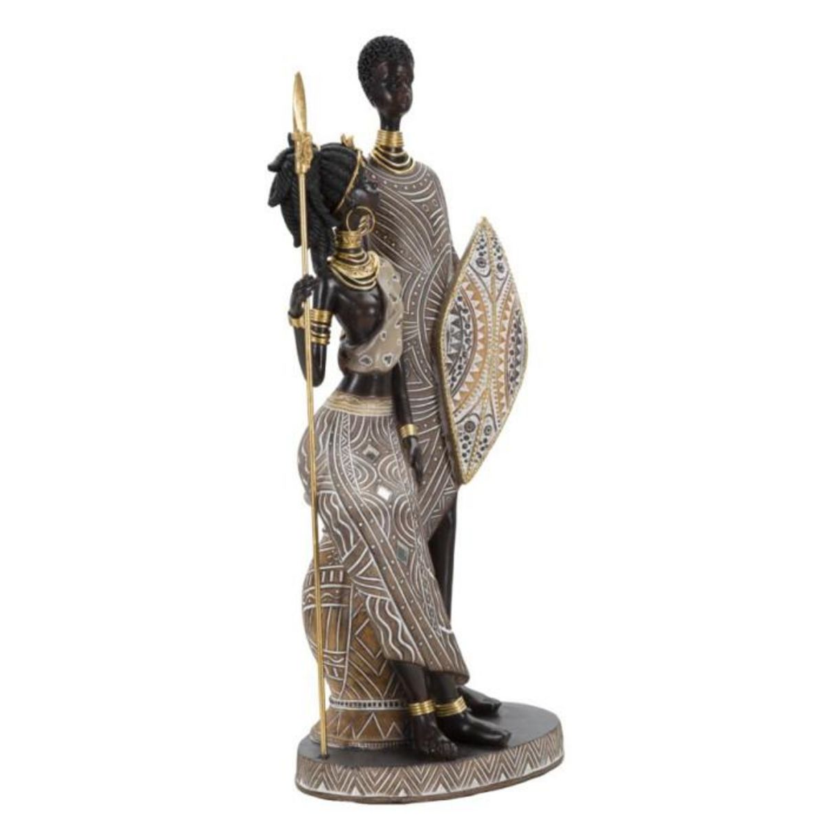 Paris Prix Statuette Déco Famille  Tribal Masai  38cm Multicolore