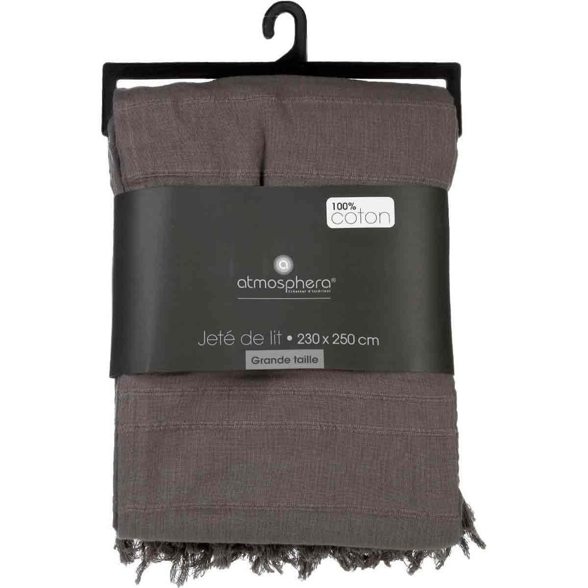 ATMOSPHERA Jeté de Lit  Anjali  230x250cm Gris